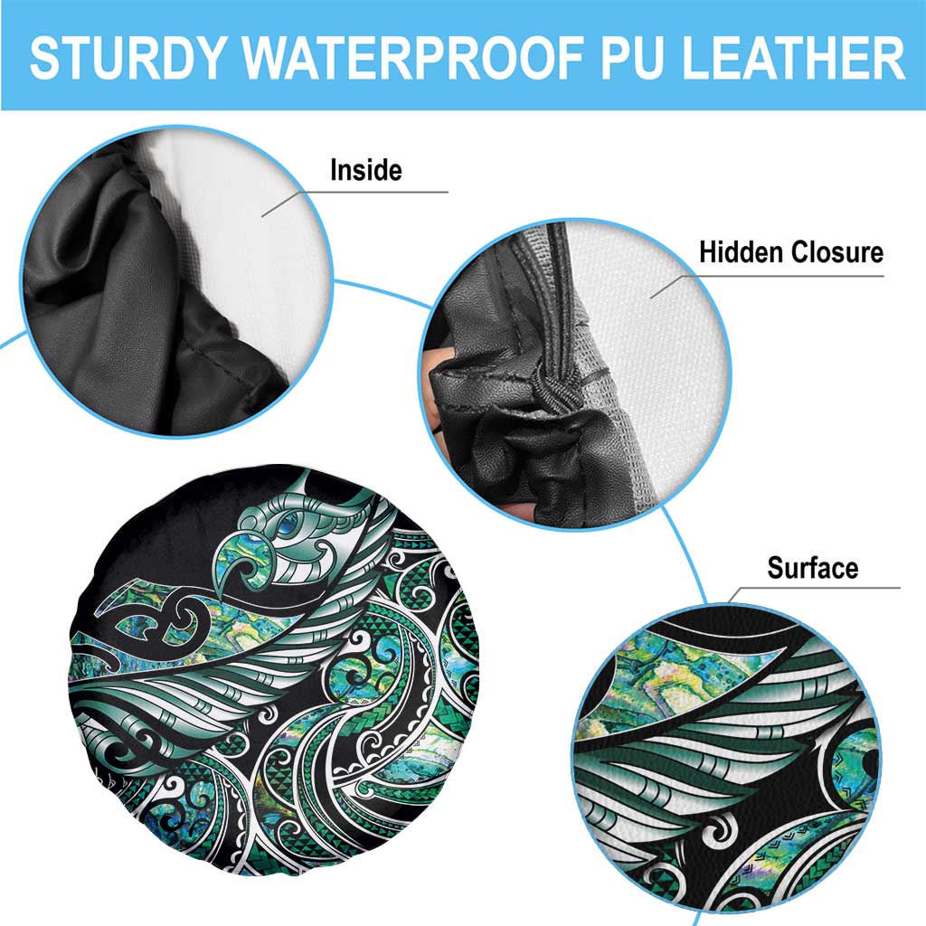 Maori Matariki - Manaia Spare Tire Cover Emerald Paua Shell