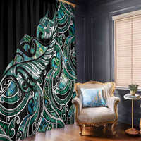 Maori Matariki - Manaia Window Curtain Emerald Paua Shell