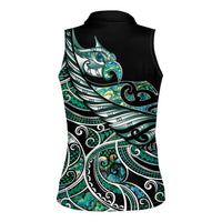 Maori Matariki - Manaia Women Sleeveless Polo Shirt Emerald Paua Shell LT7 - Polynesian Pride
