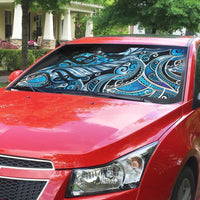 Maori Matariki - Manaia Auto Sun Shade Galaxy Blue Paua Shell