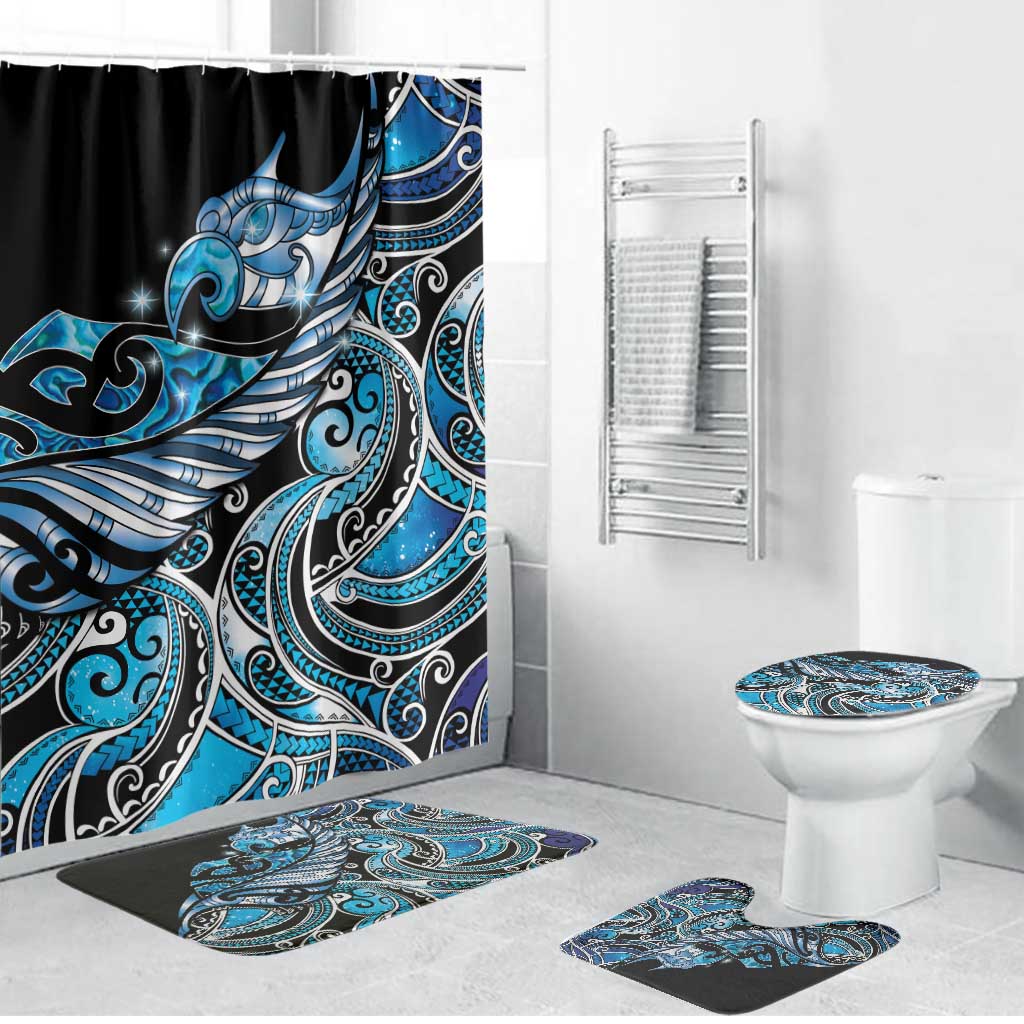 Maori Matariki - Manaia Bathroom Set Galaxy Blue Paua Shell