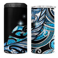 Maori Matariki - Manaia 4 in 1 Can Cooler Tumbler Galaxy Blue Paua Shell LT7 One Size: 16 oz Blue - Polynesian Pride