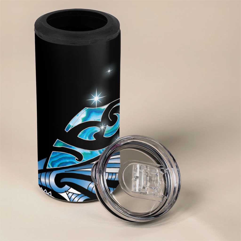 Maori Matariki - Manaia 4 in 1 Can Cooler Tumbler Galaxy Blue Paua Shell LT7 - Polynesian Pride