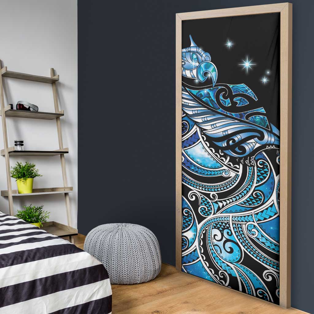 Maori Matariki - Manaia Door Cover Galaxy Blue Paua Shell