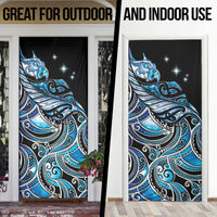 Maori Matariki - Manaia Door Cover Galaxy Blue Paua Shell