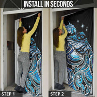 Maori Matariki - Manaia Door Cover Galaxy Blue Paua Shell