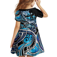 Maori Matariki - Manaia Family Matching Tank Maxi Dress and Hawaiian Shirt Galaxy Blue Paua Shell