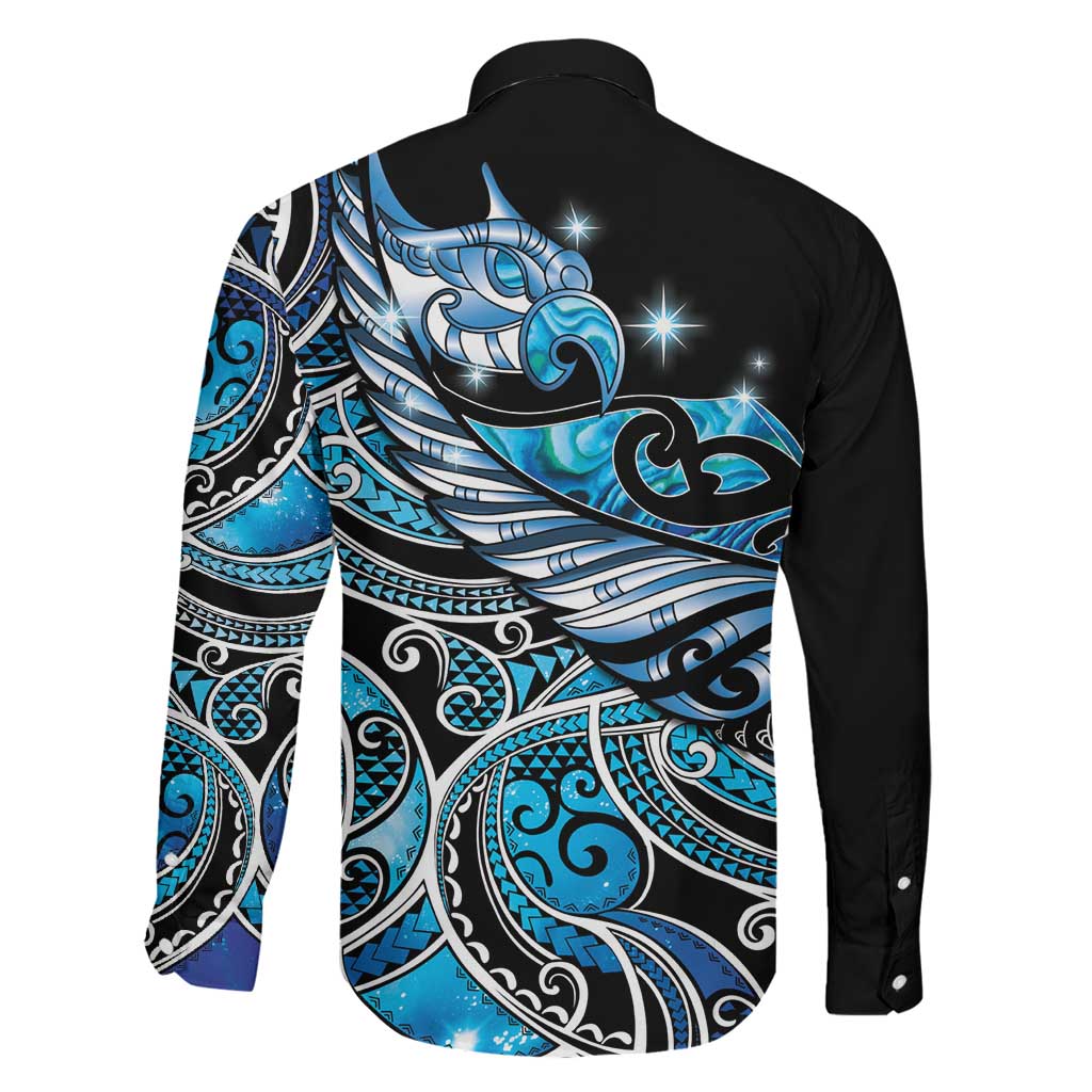 Maori Matariki - Manaia Family Matching Tank Maxi Dress and Hawaiian Shirt Galaxy Blue Paua Shell