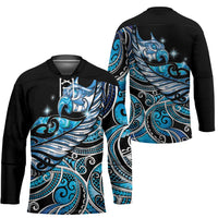 Maori Matariki - Manaia Hockey Jersey Galaxy Blue Paua Shell