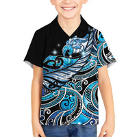 Maori Matariki - Manaia Kid Hawaiian Shirt Galaxy Blue Paua Shell