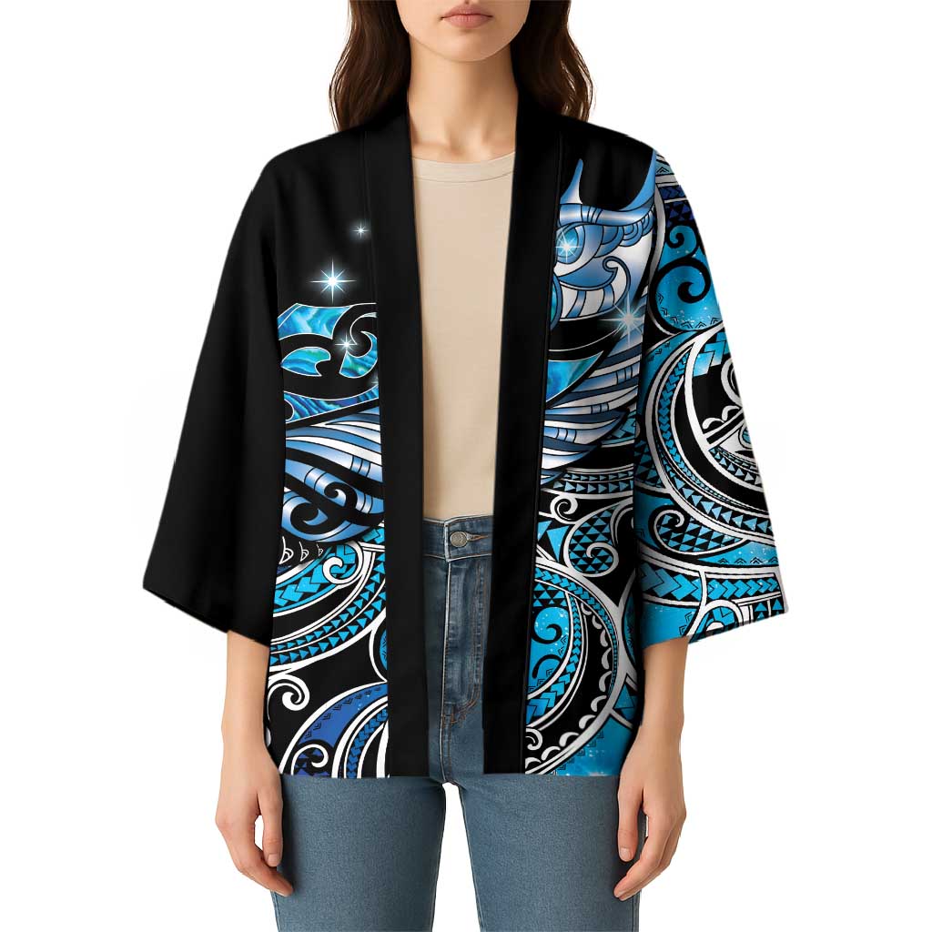 Maori Matariki - Manaia Kimono Galaxy Blue Paua Shell