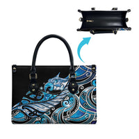 Maori Matariki - Manaia Leather Bag Galaxy Blue Paua Shell