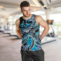 Maori Matariki - Manaia Men Tank Top Galaxy Blue Paua Shell