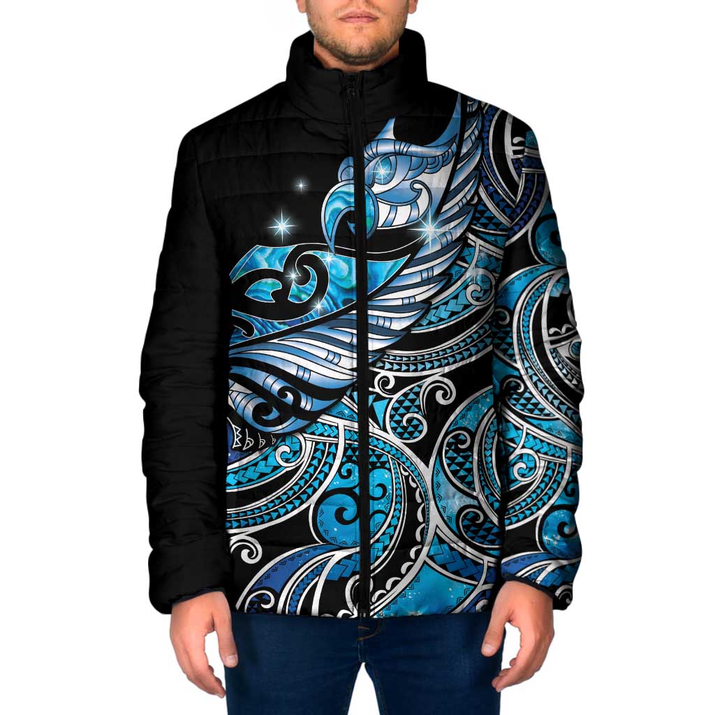 Maori Matariki - Manaia Padded Jacket Galaxy Blue Paua Shell