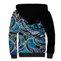 Maori Matariki - Manaia Sherpa Hoodie Galaxy Blue Paua Shell