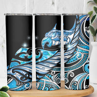 Maori Matariki - Manaia Skinny Tumbler Galaxy Blue Paua Shell LT7 - Polynesian Pride