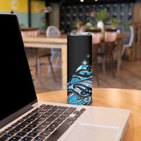 Maori Matariki - Manaia Skinny Tumbler Galaxy Blue Paua Shell LT7 - Polynesian Pride