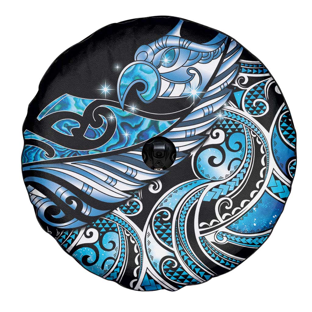 Maori Matariki - Manaia Spare Tire Cover Galaxy Blue Paua Shell