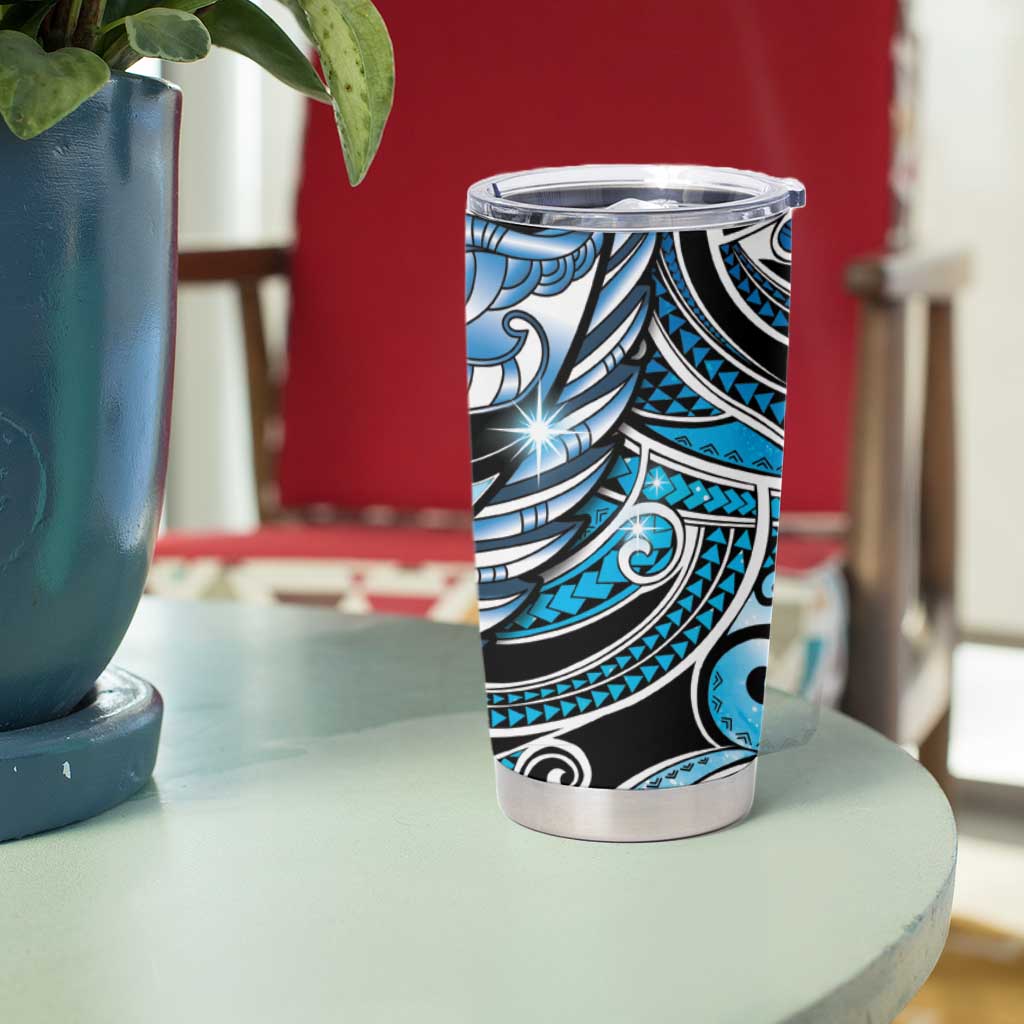Maori Matariki - Manaia Tumbler Cup Galaxy Blue Paua Shell