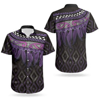 Aotearoa Maori Ngati Porou Iwi Couples Matching Off Shoulder Maxi Dress and Hawaiian Shirt Korowai Tukutuku Kaokao Motifs