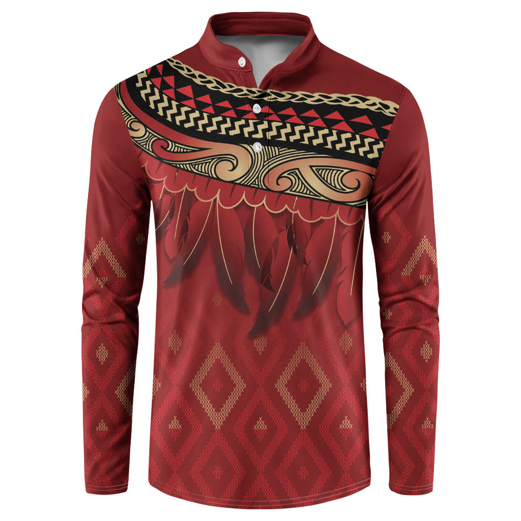 Aotearoa Maori Waikato Tainui Iwi Button Sweatshirt Korowai Tukutuku Kaokao Motifs