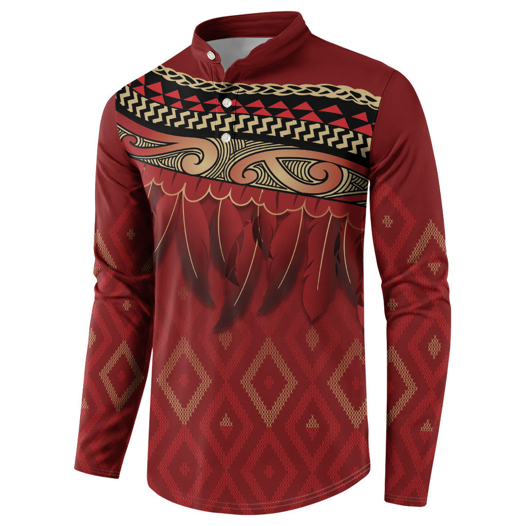 Aotearoa Maori Waikato Tainui Iwi Button Sweatshirt Korowai Tukutuku Kaokao Motifs