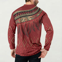 Aotearoa Maori Waikato Tainui Iwi Button Sweatshirt Korowai Tukutuku Kaokao Motifs