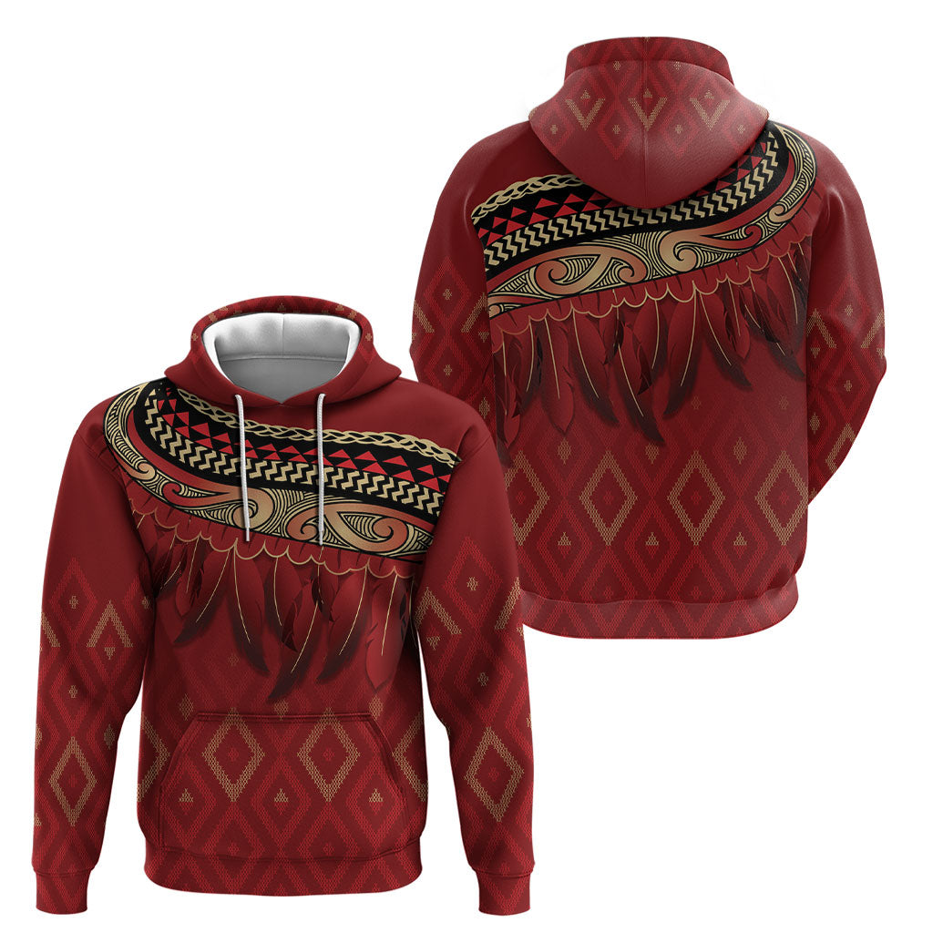 Aotearoa Maori Waikato Tainui Iwi Hoodie Korowai Tukutuku Kaokao Motifs