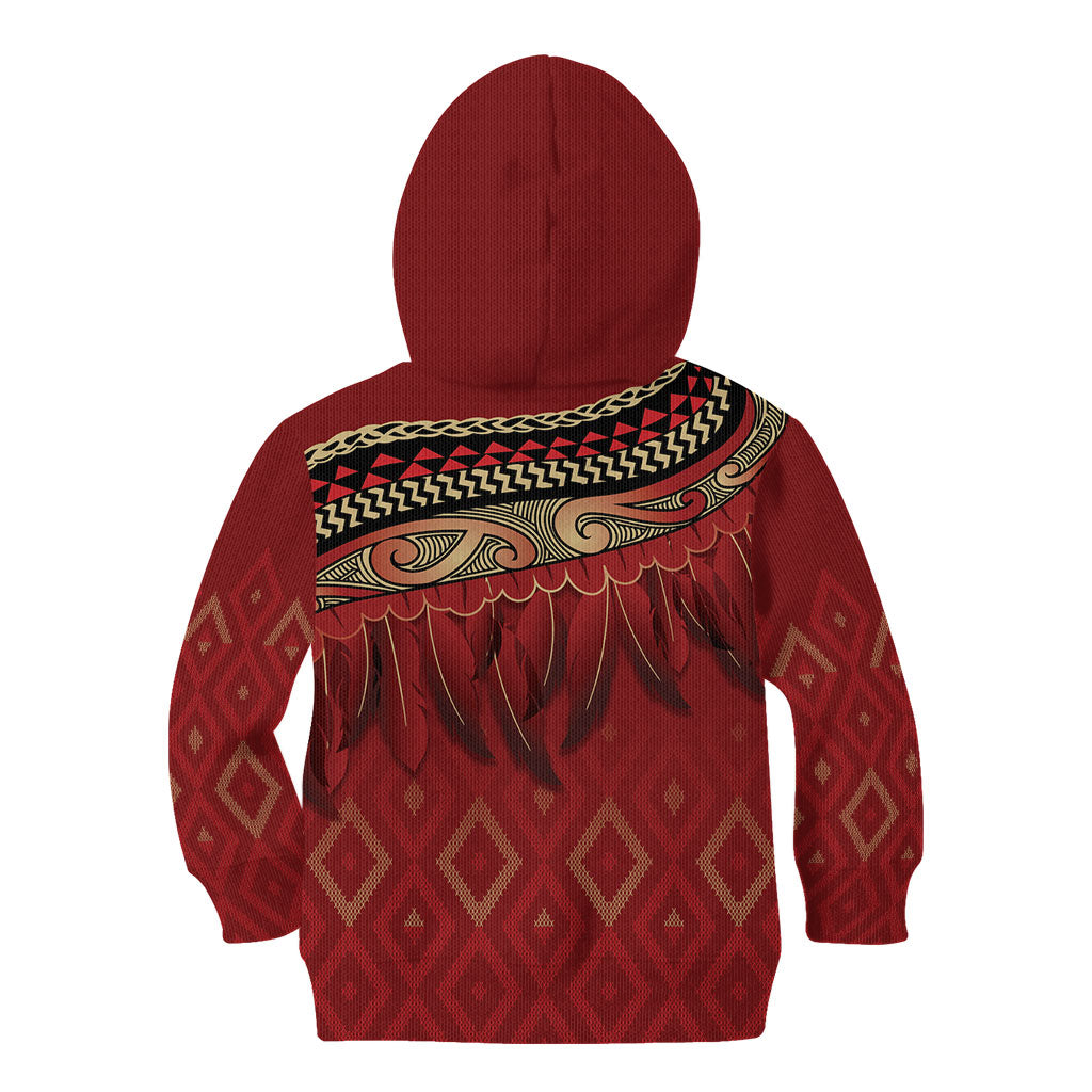 Aotearoa Maori Waikato Tainui Iwi Kid Hoodie Korowai Tukutuku Kaokao Motifs