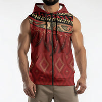 Aotearoa Maori Waikato Tainui Iwi Sleeveless Zip Hoodie Korowai Tukutuku Kaokao Motifs