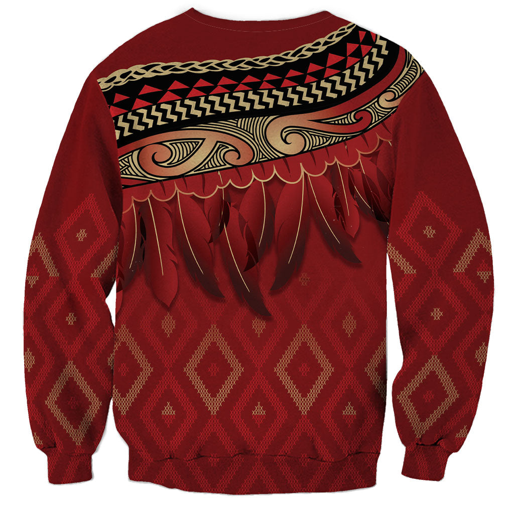 Aotearoa Maori Waikato Tainui Iwi Sweatshirt Korowai Tukutuku Kaokao Motifs