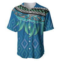 Aotearoa Maori Ngati Kahungunu Iwi Paua Blue Baseball Jersey Korowai Tukutuku Kaokao Motifs