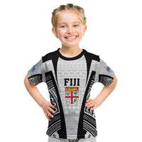 Personalised Fiji Rugby Kid T Shirt 2023 World Cup History Makers - White Ver LT7 White - Polynesian Pride