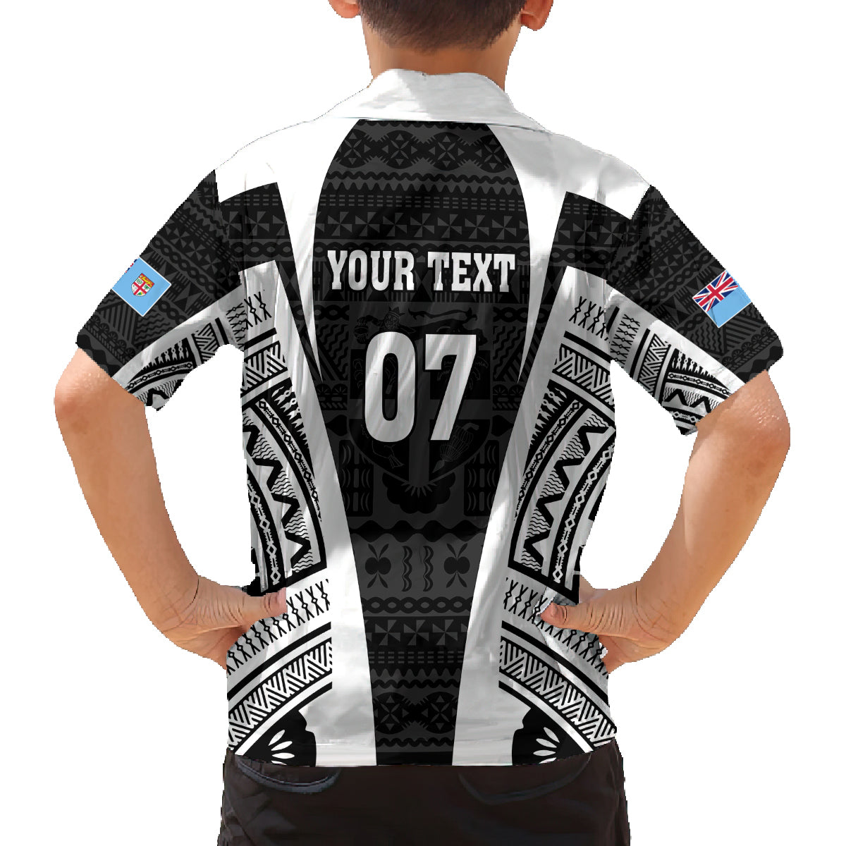 personalised-fiji-rugby-family-matching-long-sleeve-bodycon-dress-and-hawaiian-shirt-2023-world-cup-history-makers-black-ver