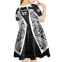 personalised-fiji-rugby-kid-short-sleeve-dress-2023-world-cup-history-makers-black-ver