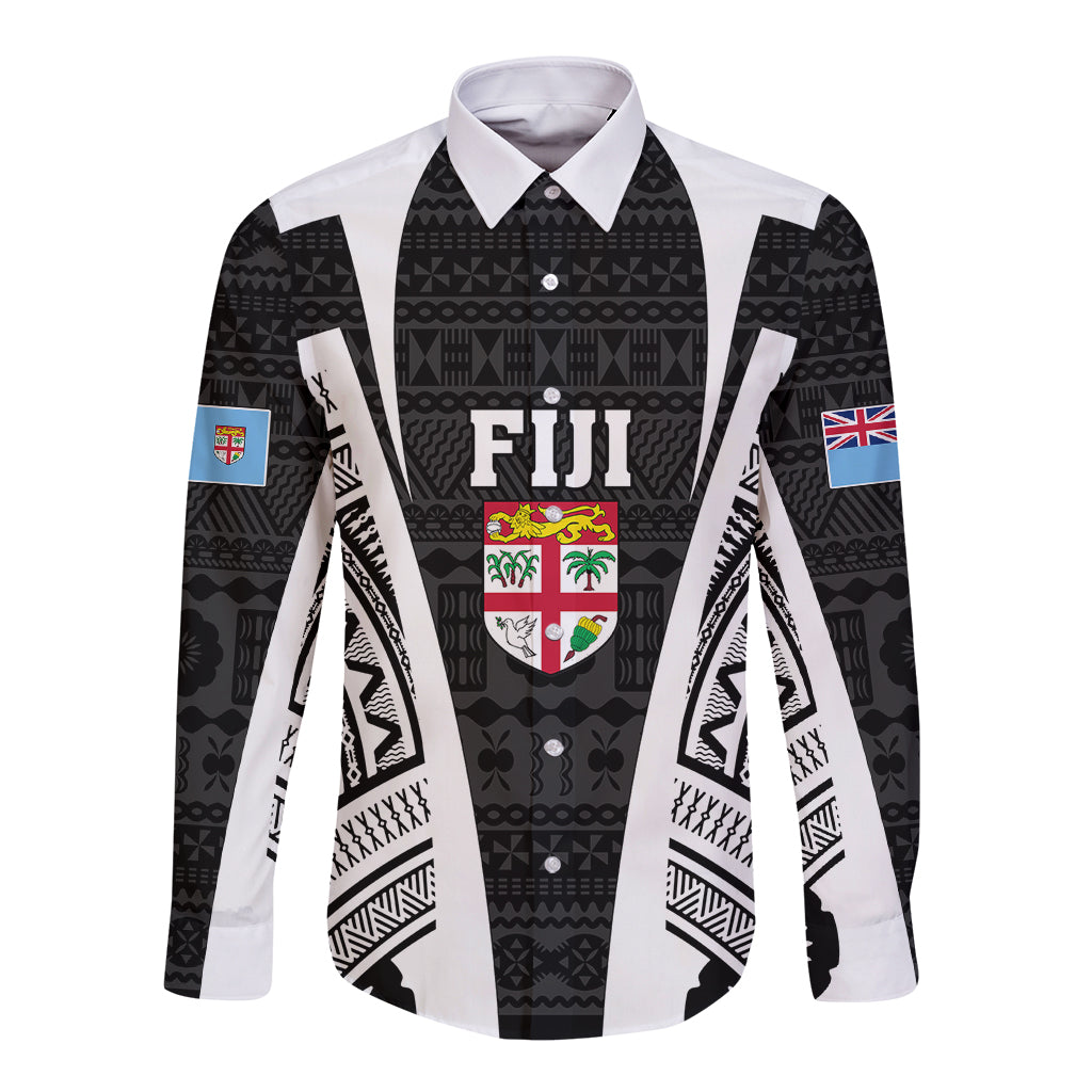 personalised-fiji-rugby-long-sleeve-button-shirt-2023-world-cup-history-makers-black-ver