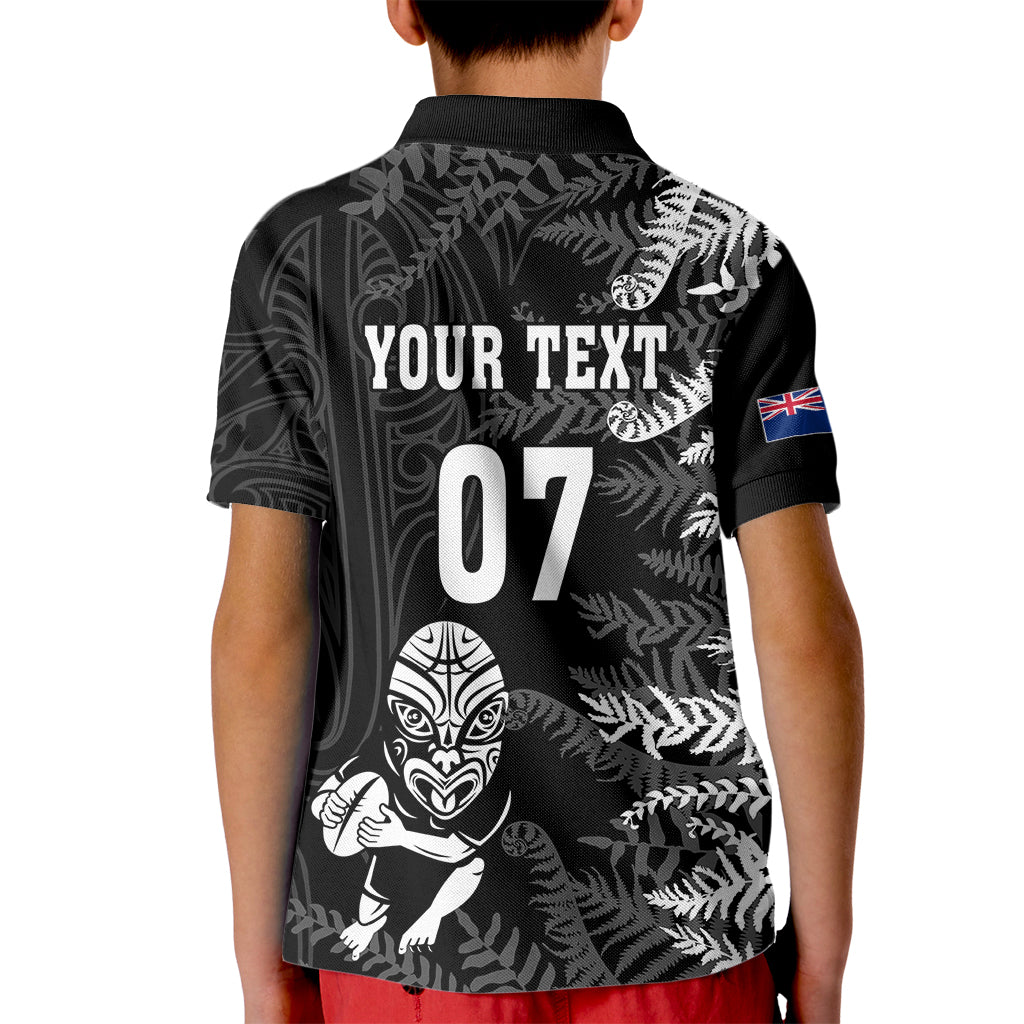 Personalised New Zealand Rugby Kid Polo Shirt Silver Fern Basic 2023 World Cup LT7 - Polynesian Pride
