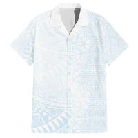 White Sunday Family Matching Off Shoulder Short Dress and Hawaiian Shirt Plumeria Tatau Mix Tapa