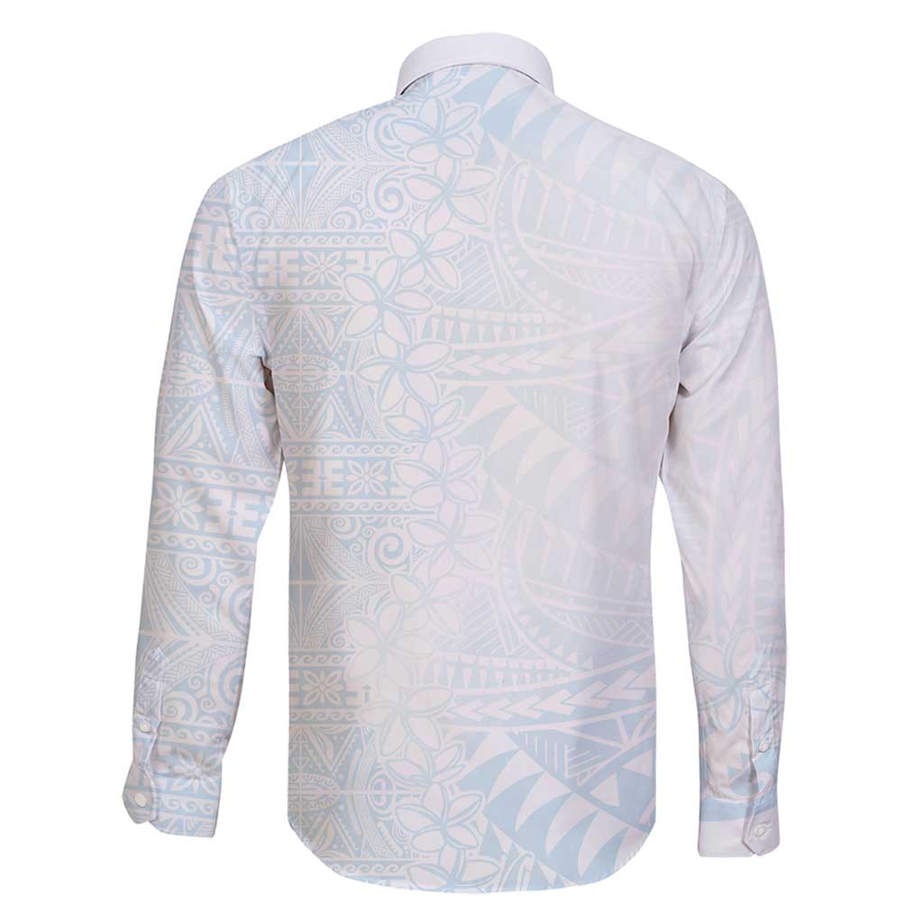 White Sunday Family Matching Puletasi and Hawaiian Shirt Plumeria Tatau Mix Tapa