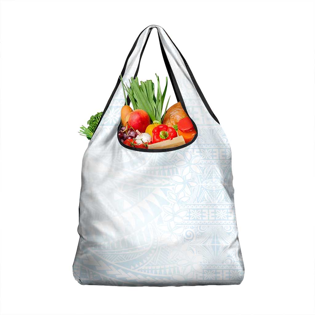 White Sunday Grocery Bag Plumeria Tatau Mix Tapa