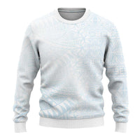 White Sunday Ugly Christmas Sweater Plumeria Tatau Mix Tapa