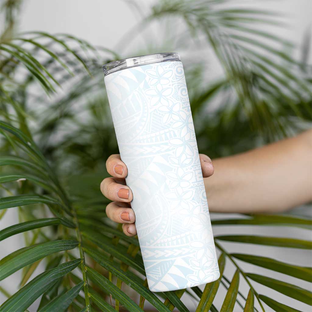 White Sunday Skinny Tumbler Plumeria Tatau Mix Tapa