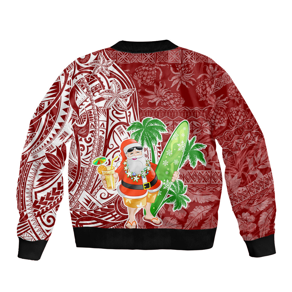 Hawaii Christmas Mele Kalikimaka Bomber Jacket Santa Claus LT7 - Polynesian Pride