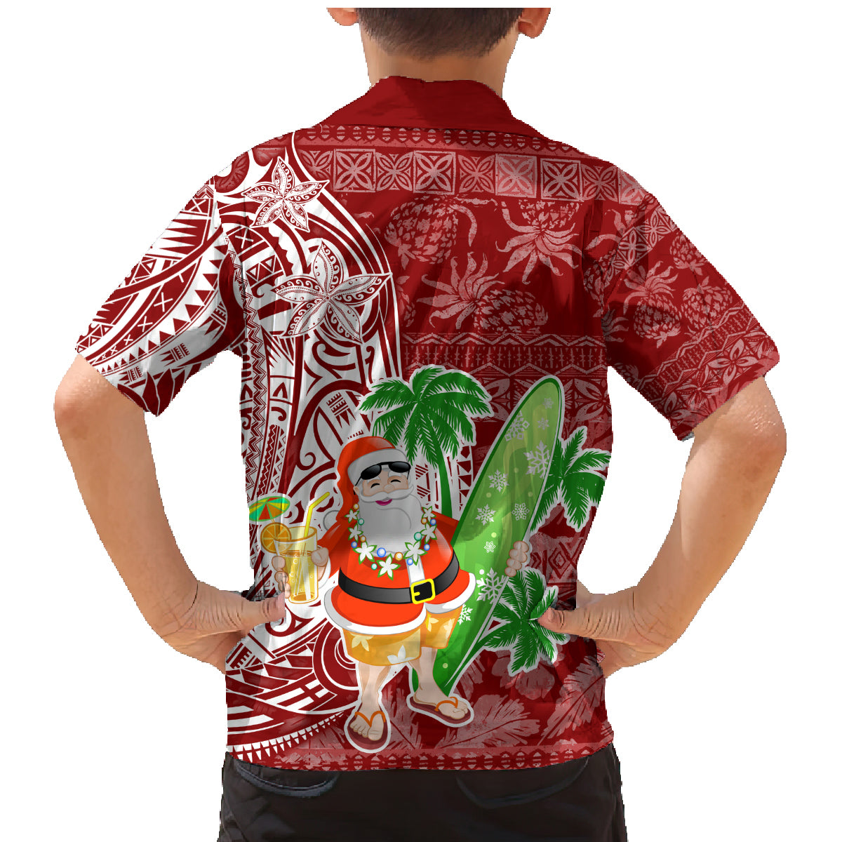 Hawaii Christmas Mele Kalikimaka Family Matching Mermaid Dress and Hawaiian Shirt Santa Claus LT7 - Polynesian Pride