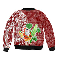 Hawaii Christmas Mele Kalikimaka Sleeve Zip Bomber Jacket Santa Claus LT7 - Polynesian Pride