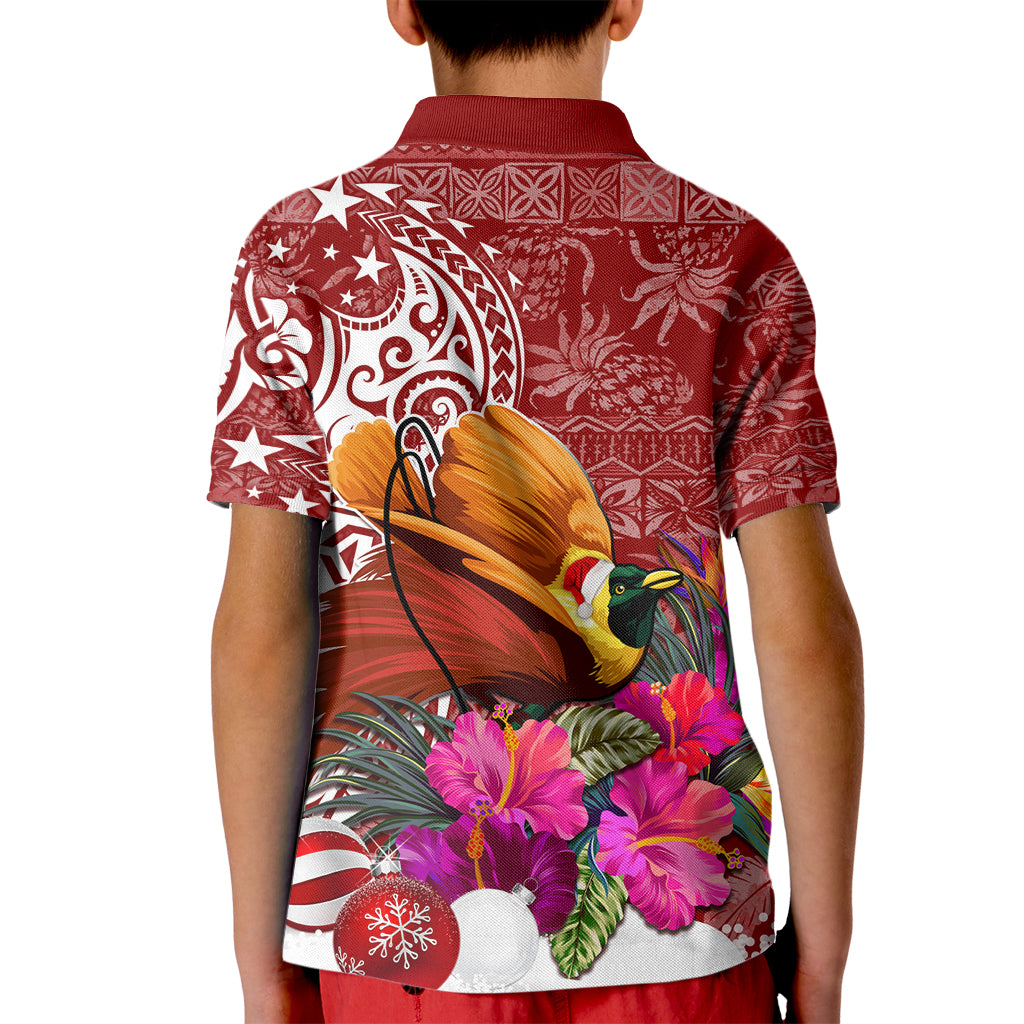 Papua New Guinea Christmas Kid Polo Shirt Bird-of-Paradise Special LT7 - Polynesian Pride