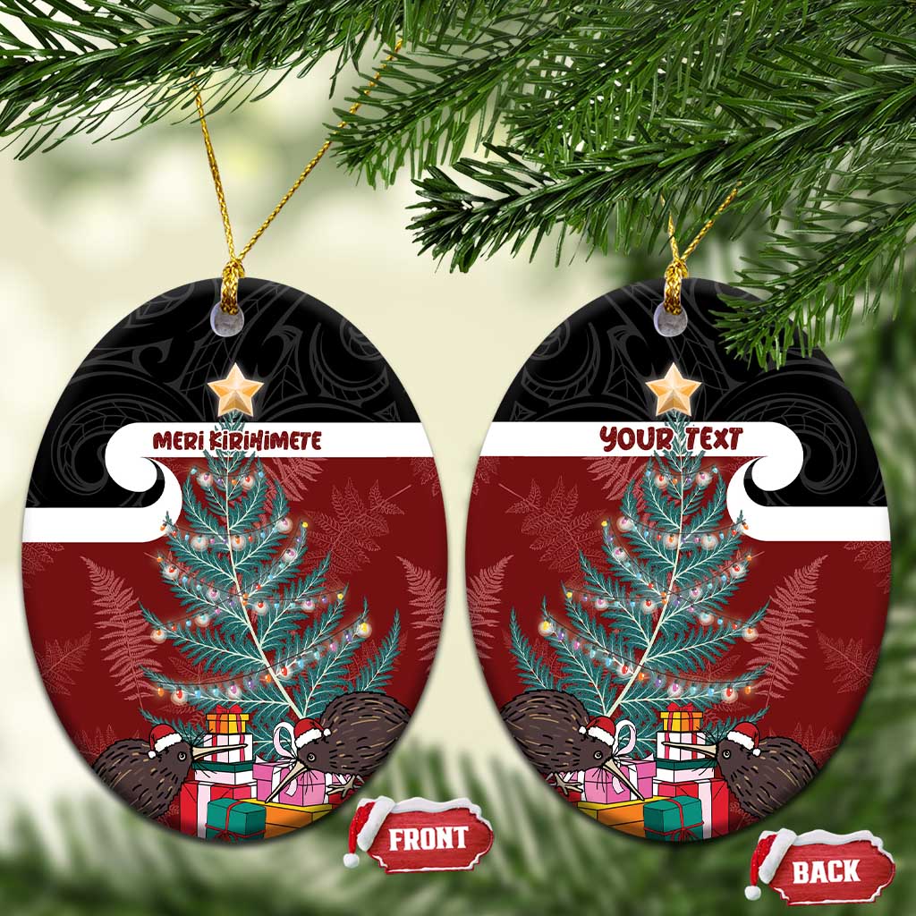 Personalised New Zealand Maori Christmas Ceramic Ornament Xmas Fern Mix Kowhawhai