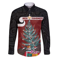 Personalised New Zealand Maori Christmas Family Matching Off Shoulder Maxi Dress and Hawaiian Shirt Xmas Fern Mix Kowhawhai