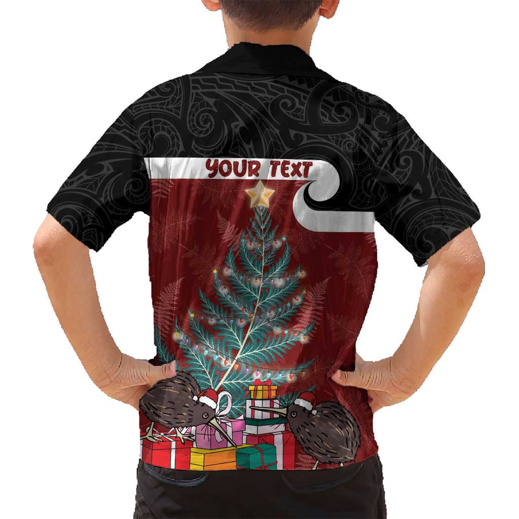 Personalised New Zealand Maori Christmas Family Matching Puletasi and Hawaiian Shirt Xmas Fern Mix Kowhawhai