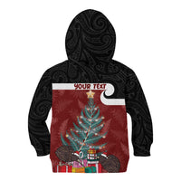 Personalised New Zealand Maori Christmas Kid Hoodie Xmas Fern Mix Kowhawhai